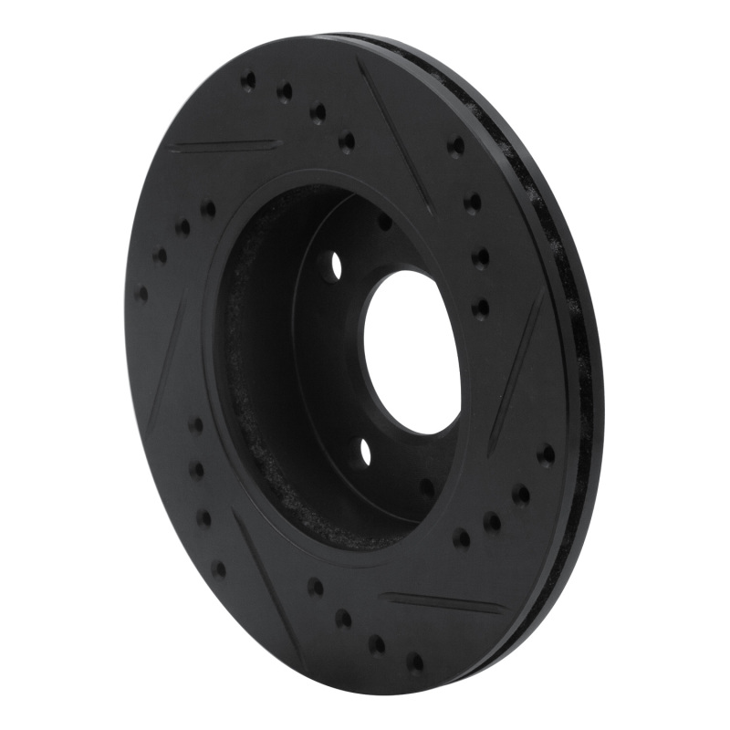 Nissan NX Brake Rotor (1) - Front Left - R1 Concepts - Drilled & Slotted - Black - `86-`17